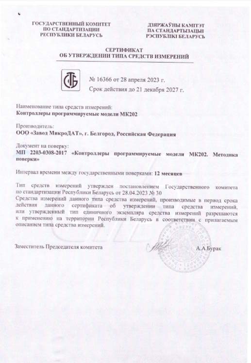 Сертификат об утверждении типа средств измерений